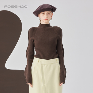 打底衫 波浪袖 RCL3TW447D 新款 容子木ROSEMOO24年秋季