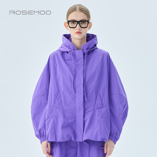 容子木ROSEMOO2026秋商场同款哑光质感拉链连帽外套RWM3WP006T
