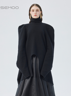 容子木ROSEMOO25冬商场同款绵羊毛细腻双面呢弧形上衣RSS4TW440D