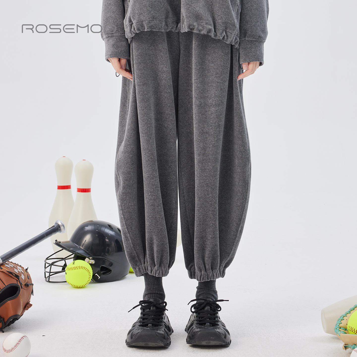 容子木ROSEMOO25秋【商场同款】棉感微弹收脚口长裤RSS3KC444D