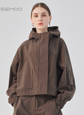 容子木ROSEMOO25春秋【商场同款】皱挺阔面料短款风衣RWM1FP001T