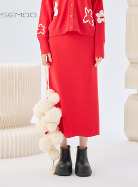 容子木ROSEMOO26春【商场同款】肤舒适毛织松紧腰半裙RWM1QP137A