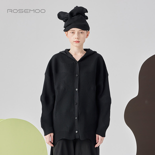 轻量感高弹纱线连帽开衫 RCL3NP319C 新款 容子木ROSEMOO24年秋季