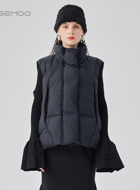 容子木ROSEMOO24年冬季新款微皱雾面羽绒马甲RCL4AP407D