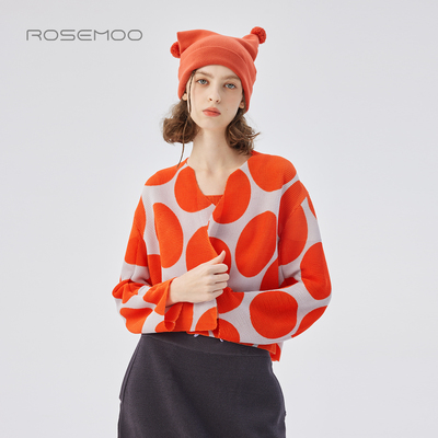 容子木ROSEMOO25秋【商场同款】褶皱肌理弧形门襟开衫RSS3NP235B