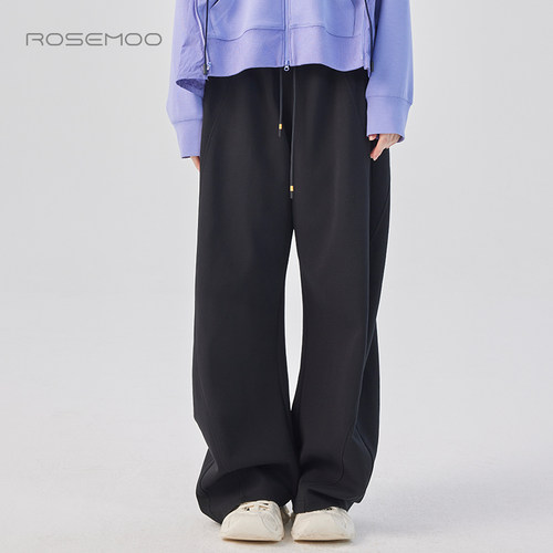 容子木ROSEMOO25春【商场同款】柔软双层针织宽松长裤RSS1KC208B