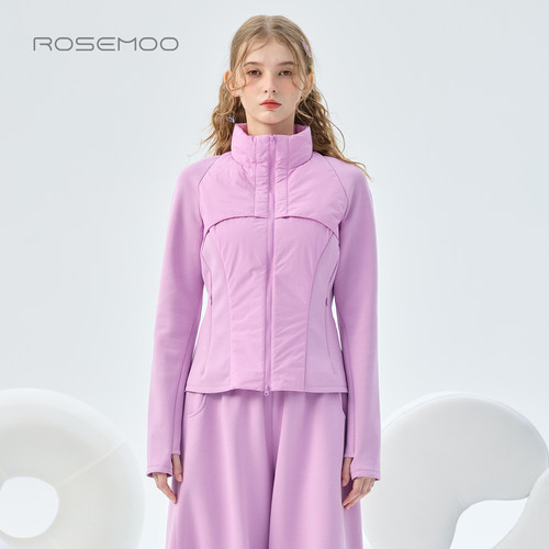 容子木ROSEMOO26秋【商场同款】小高领拼接显瘦外套RWM3WP432D