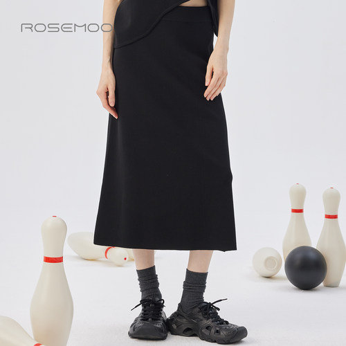 容子木ROSEMOO25秋商场同款亲肤干爽毛织松紧腰半裙RSS3QP299B