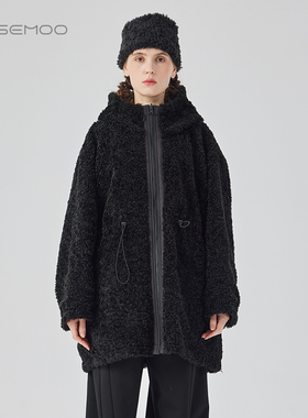 容子木ROSEMOO24年冬季新款毛毛拼接正反两外套RCL4WP110A