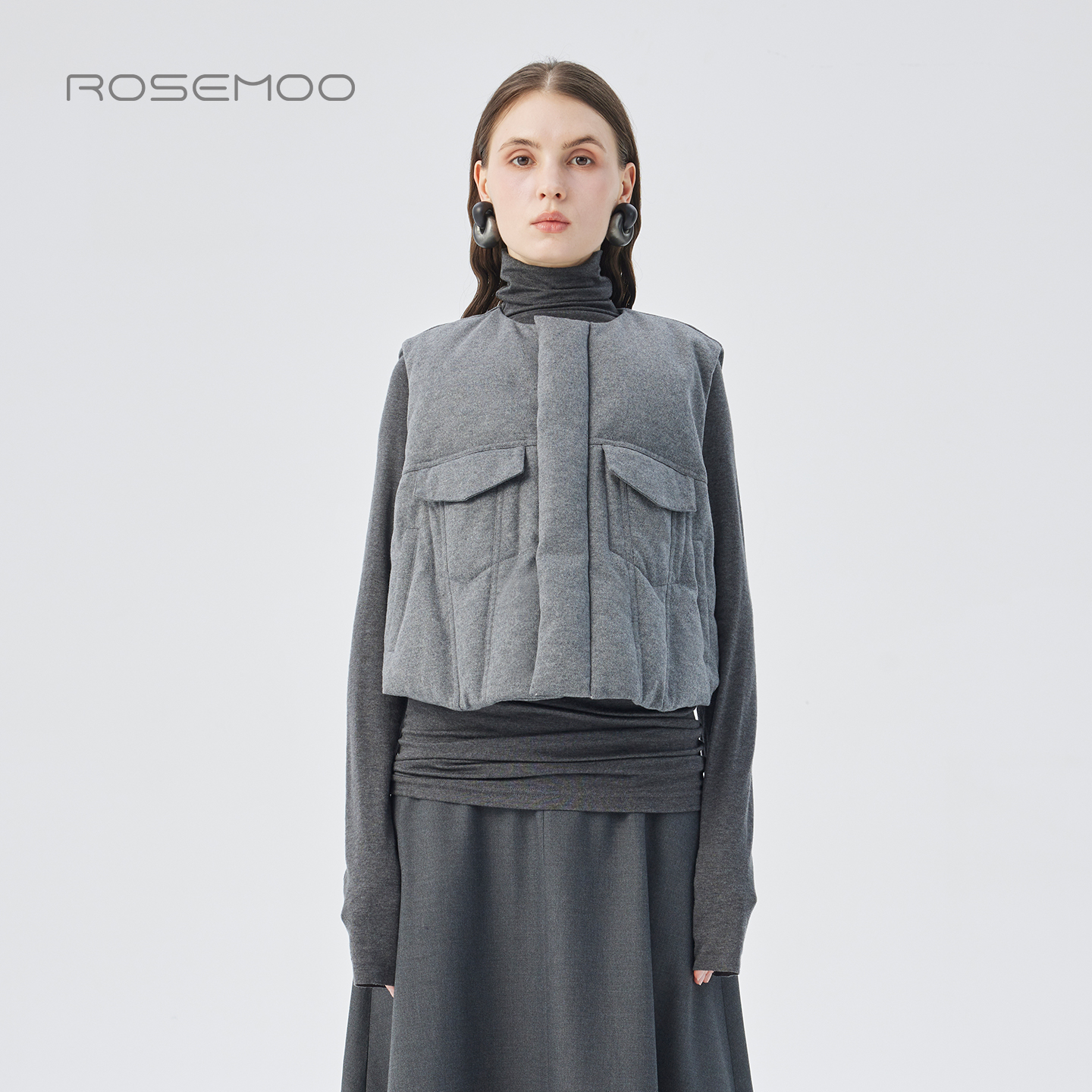 容子木ROSEMOO25冬【商场同款】含绵羊毛棉感羽绒马甲RSS4AW412D