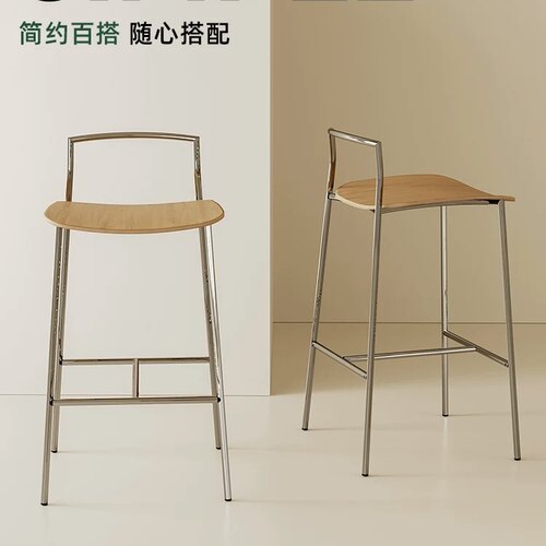 中古简约靠背吧椅家用高椅子铁艺