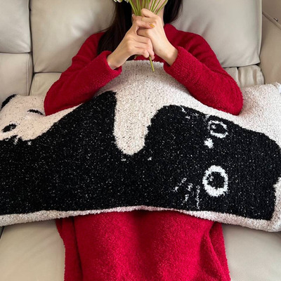 半边绒几何简约抱枕沙发客厅卧室床头办公室靠背可拆卸抱枕