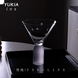 Yuki雪浅中古杯 雪上睡着星星 木村马天尼杯鸡尾酒杯水晶酒杯日式