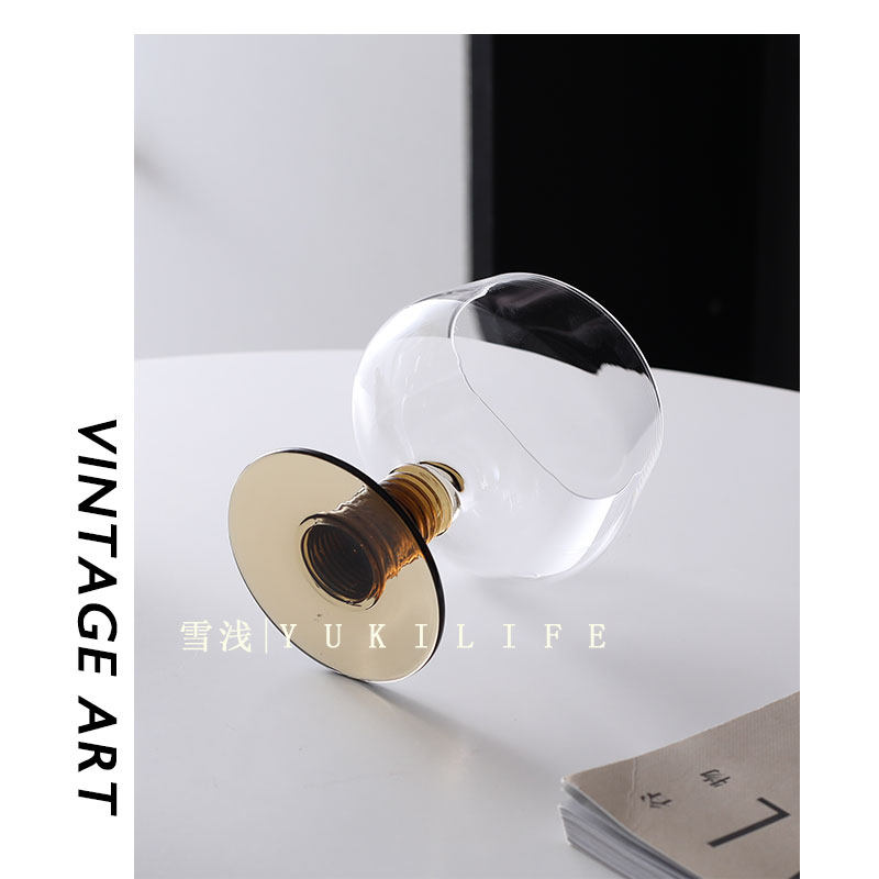 Yuki雪浅中古玻璃杯 网红杯子控棕糖色杆古典杯酒杯欧式小矮脚ins,餐饮具,洋酒/威士忌杯,淘宝优惠券,粉丝福利购,淘宝优惠卷