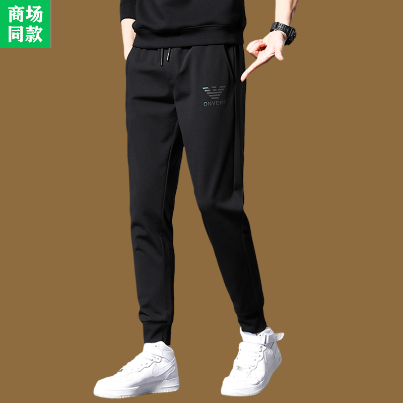 正品意大利束脚裤子男是春秋新款时尚休闲卫裤运动跑步百搭长裤