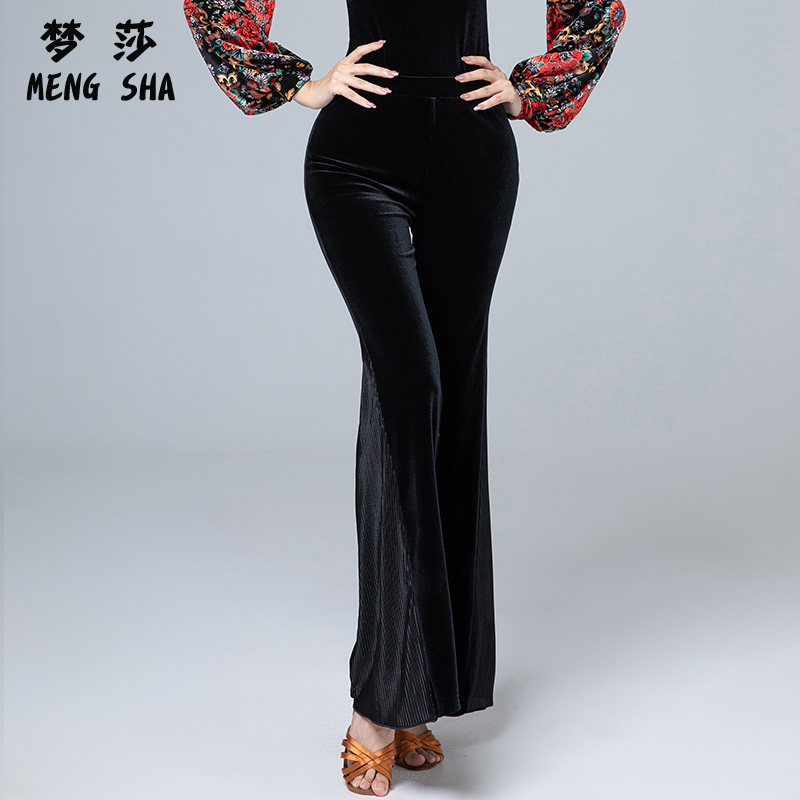 秋冬拉丁舞裤成人摩登舞蹈长裤女