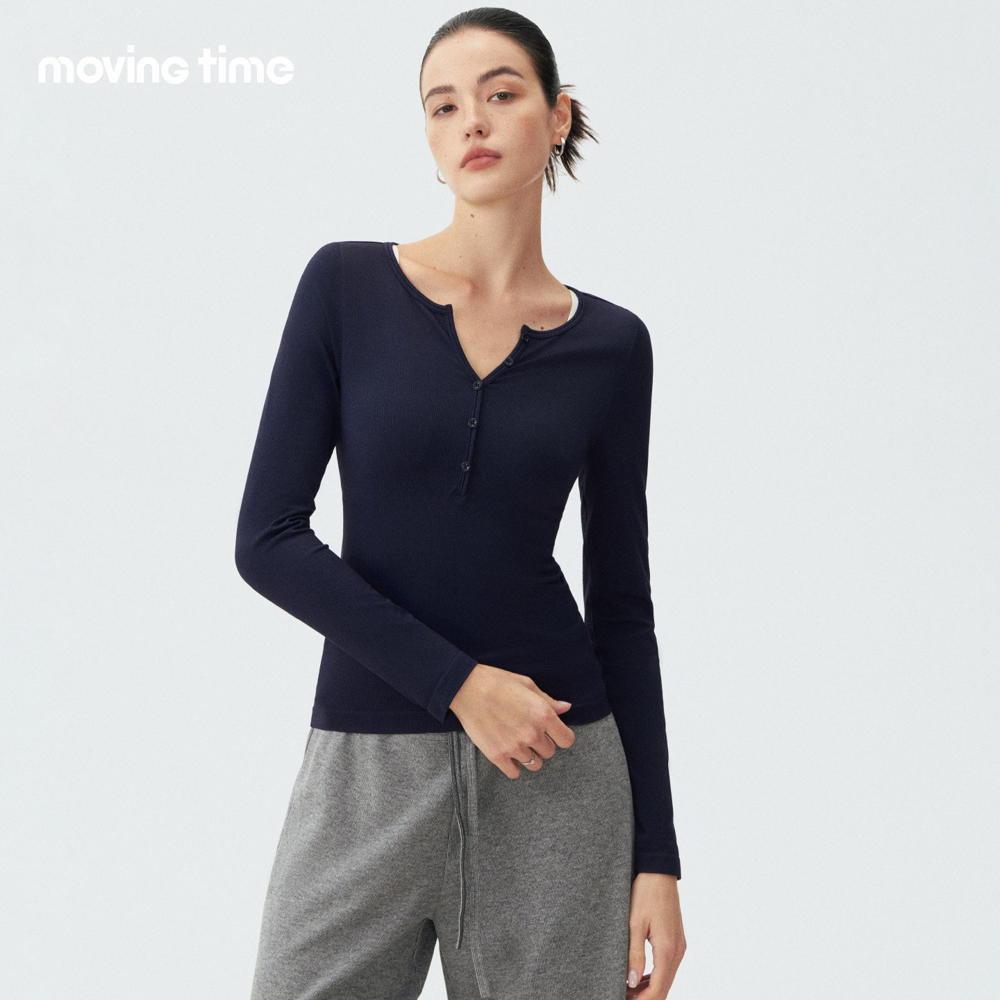 基础亨利领瑜伽服女显瘦健身T恤