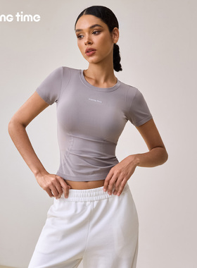 movingtime健身上衣女紧身显瘦运动短袖修身透气跑步瑜伽服t恤夏