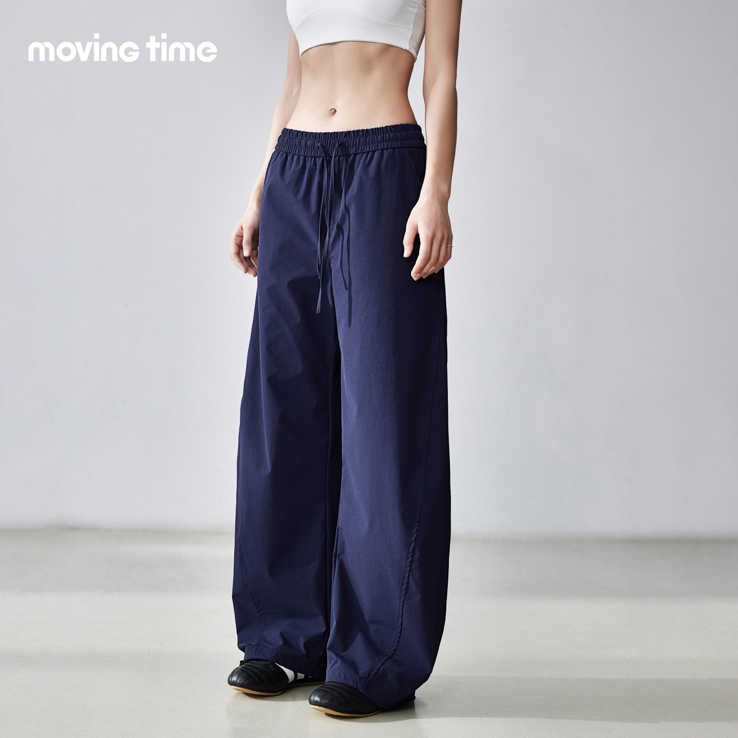 美式运动裤松紧腰宽松阔腿裤健身