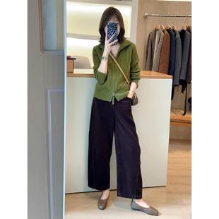 JOYIASS一整套搭配冬装气质小香风休闲绿色针织毛衣裤子两件套装