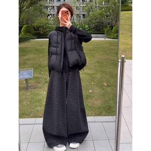 JOYIASS套装女2025新款冬装连帽卫衣搭配服马甲外套宽松阔腿裤子