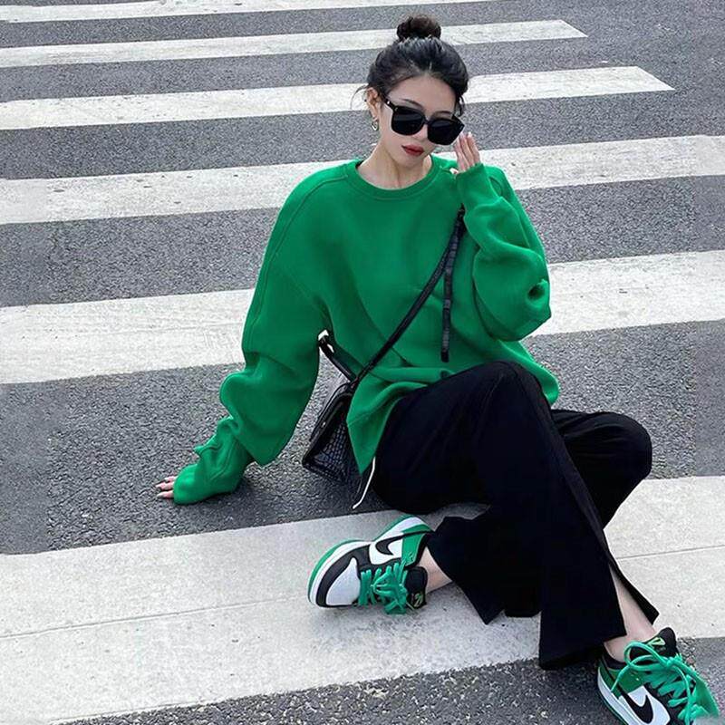 JOYIASS早秋大码女装2025新款胖妹妹显瘦穿搭高级感盐系卫衣阔腿