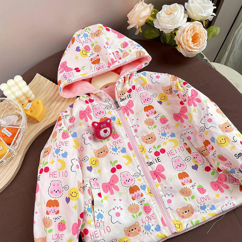 女童双面穿冲锋衣儿童春秋季加绒外套宝宝保暖上衣秋季连帽拉链衫,运动/瑜伽/健身/球迷用品,儿童泳衣/裤,淘宝优惠券,粉丝福利购,淘宝优惠卷