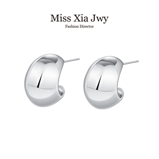 高级感秋冬耳饰 爆款 宋慧乔同款 925纯银耳环水滴豆豆耳钉2025新款