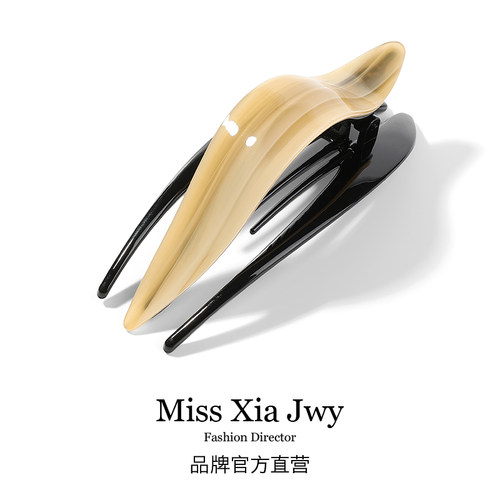 黄色一字夹女大号燕尾夹鸭嘴夹