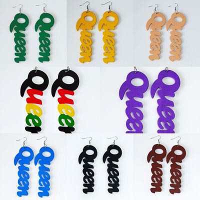 African wooden earrings black girl women crop earings 女耳环