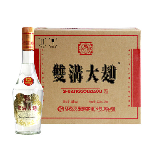 双沟大曲老名玻优级酒水46度500ml*6瓶浓香型白酒 6瓶 整箱