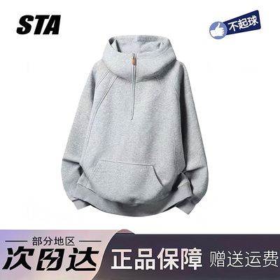 STA半拉链连帽卫衣美式外套男女