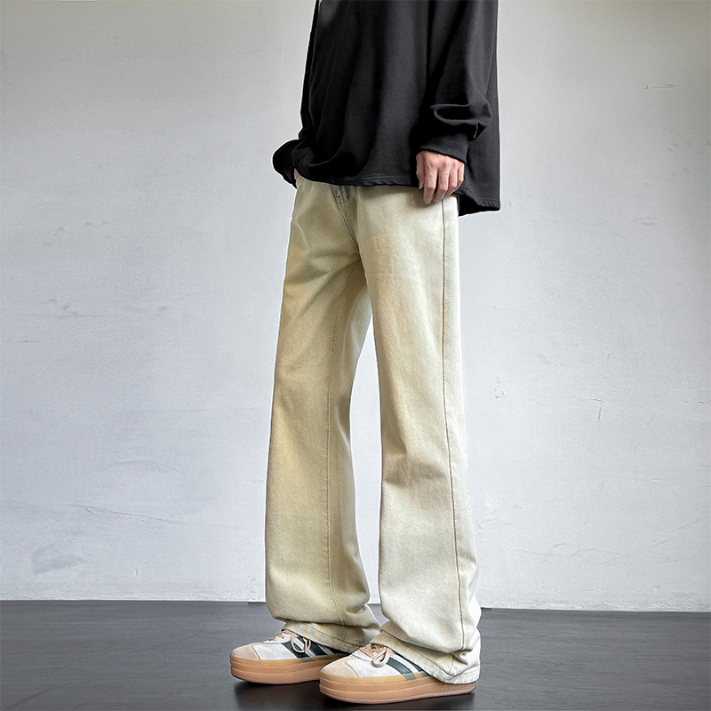 STA宽松直筒休闲高街牛仔裤春秋