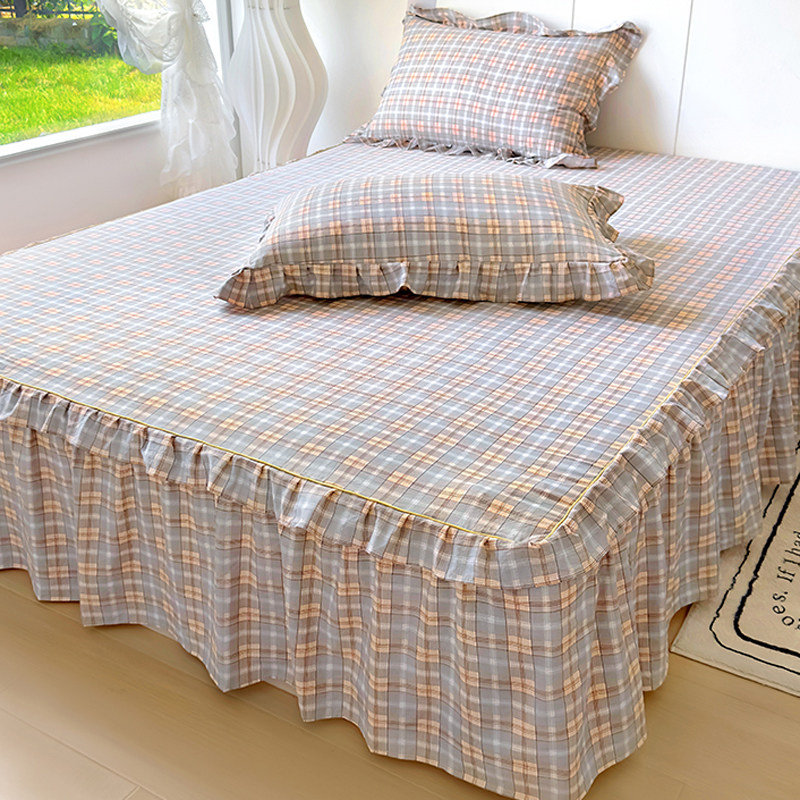 2025新款水洗棉质床裙单件床罩，防尘罩，围裙罩，带裙的床单，无,床上用品,床裙,淘宝优惠券,粉丝福利购,淘宝优惠卷