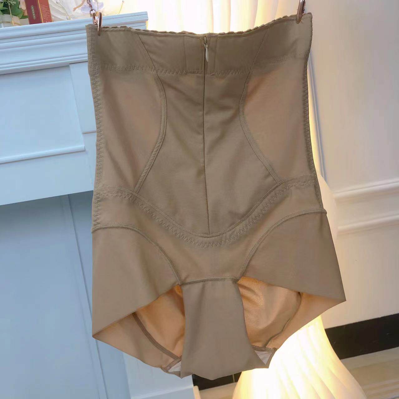 美容院锗网收腹提臀三角高腰拉链裤（1减10