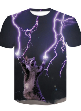 New 3D Animal Print Short-sleeved top 新款3D动物印花短袖上衣