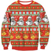 snowman print Creative loose hoodie创意3D雪人印花宽松卫衣