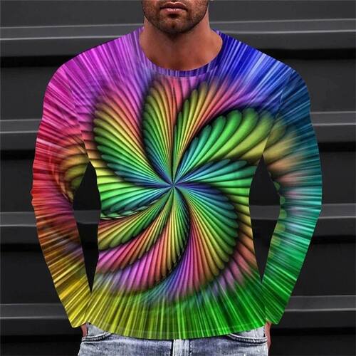 欧美风3D印花圆领套头男长袖卫衣
