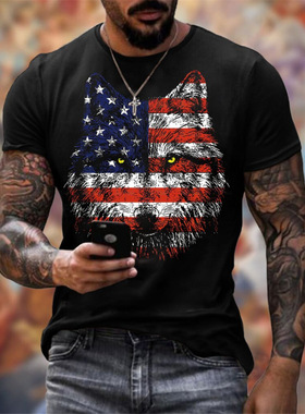 3D digital printed men's short sleeves3D数码印花男士圆领短袖