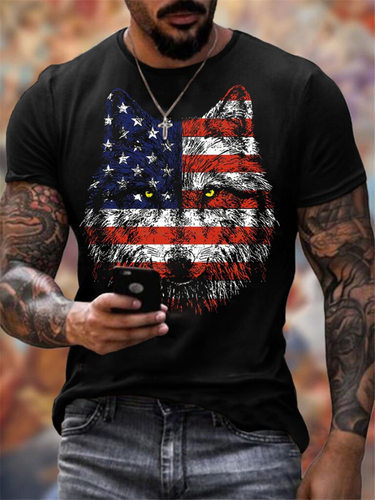 时尚3D打印休闲印花男士T恤