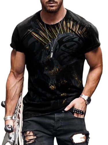 2021欧美新款男装休闲圆领短袖