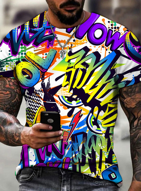 Summer fashion printed men's T-shirt 夏季时尚休闲印花男士T恤