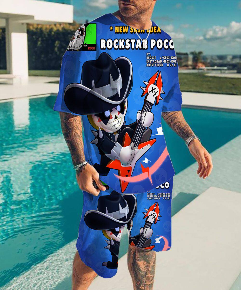 3d cartoon print short slepsuit suit  3d卡通印花短袖裤套装