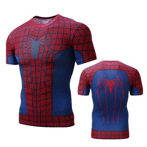 3D蜘蛛侠印花漫威短袖T恤3D Spider Man Printed T-shirt for Men