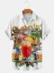 衬衫 print sleeve Beach 沙滩3D印花翻领短袖 short shirt