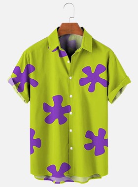 休闲度假3D印花衬衫短袖上衣Casual 3D Print Shirt Short Sleeve