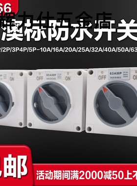 ZJQP澳标防水开关56SW320  56SW310 56SW220 56SW332防水隔离开关