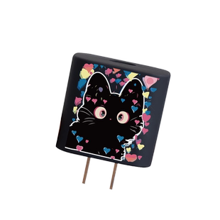 适用iPadAir数据线两端保护套苹果15手机壳黑色猫咪款20W苹果16pro充电器保护套iPhone14/13防折断防折断绕绳