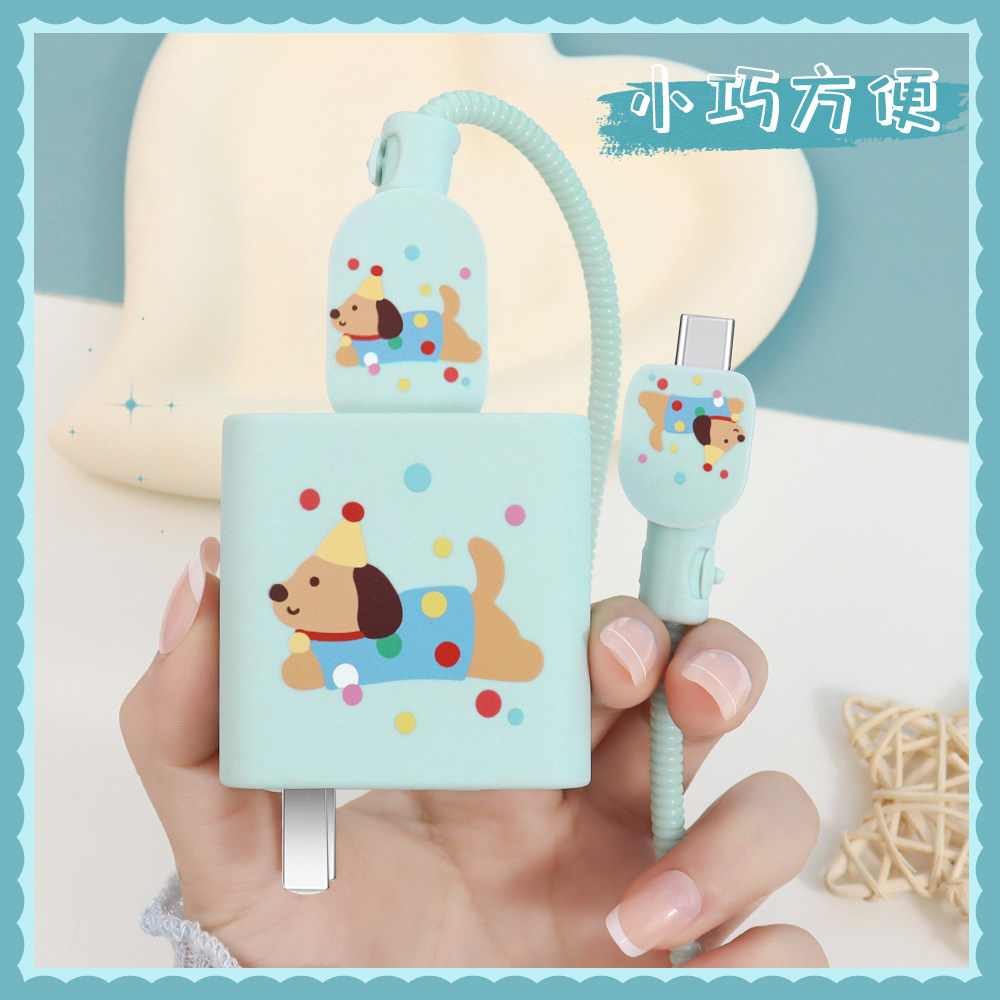 充电器数据线保护套硅胶印花新款