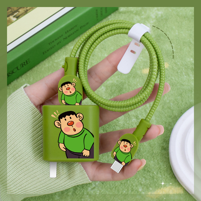 充电器数据线保护套印花硅胶新款